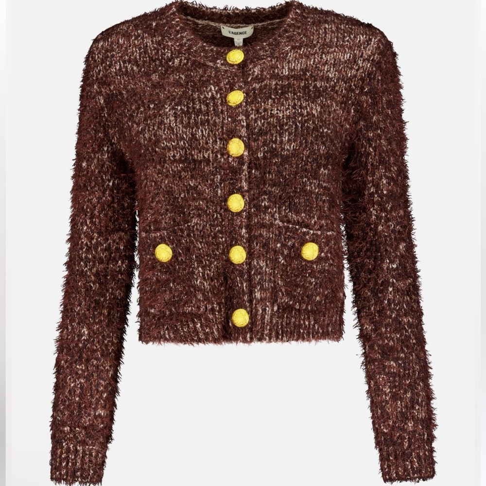 L'Agence Una Chocolate Brown Cardigan. NWT - Picture 7 of 8